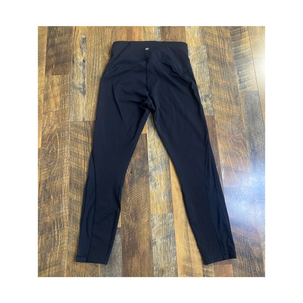 Lululemon Train Times 7/8 Pant 25" Black Crop Mesh Luxtreme High Rise Sz 8